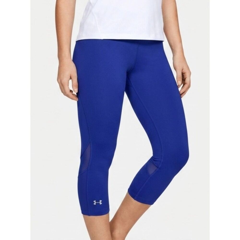 NWT Under Armour HeatGear Compression Royal Blue Capri Leggings Size M Medium